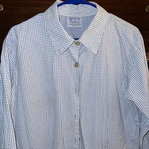 Fresh Produce Gingham 3/4 length sleeves fitted button down shirt